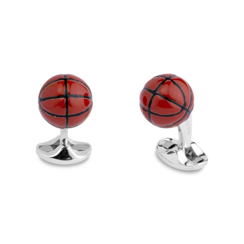 Sterling Silver Basketball Cuff Links