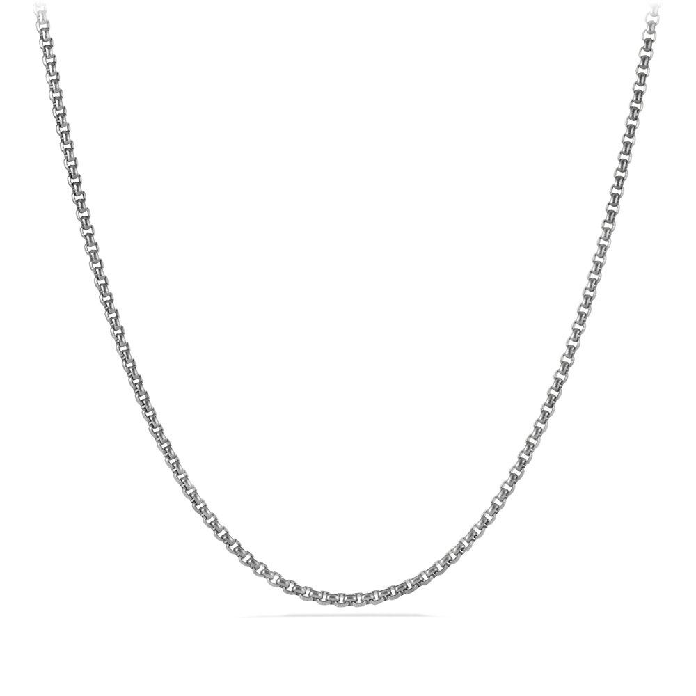 David Yurman Mens Titanium Small Box Chain Necklace, 24"