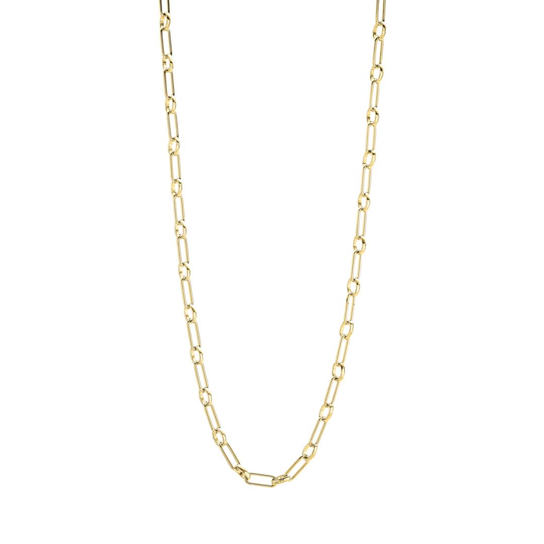 Long Paperclip and Oval Link Chain Necklace