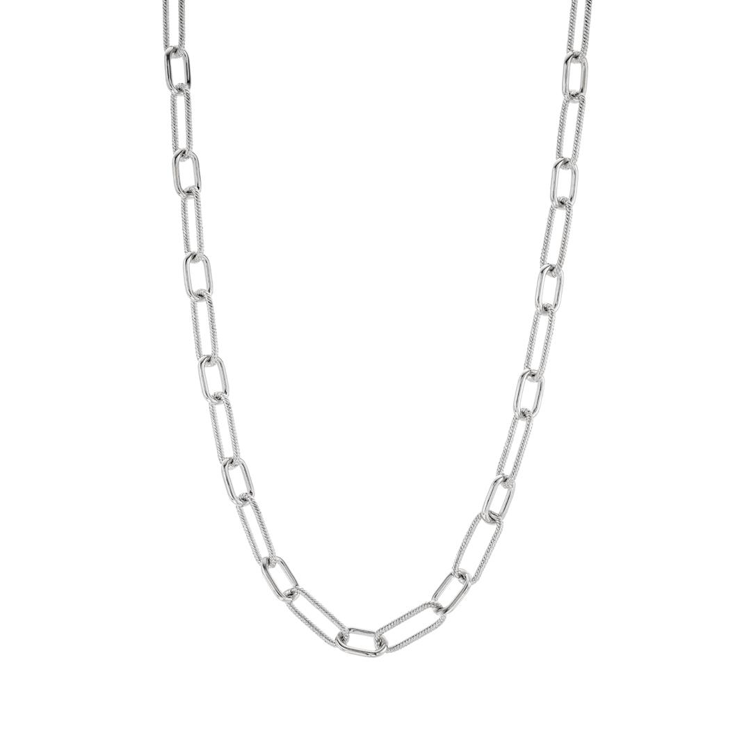 Sterling Silver Twisted Paperclip Link Necklace