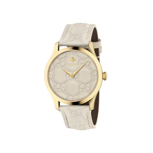  Gucci - G-Timeless Signature Watch on Leather Strap