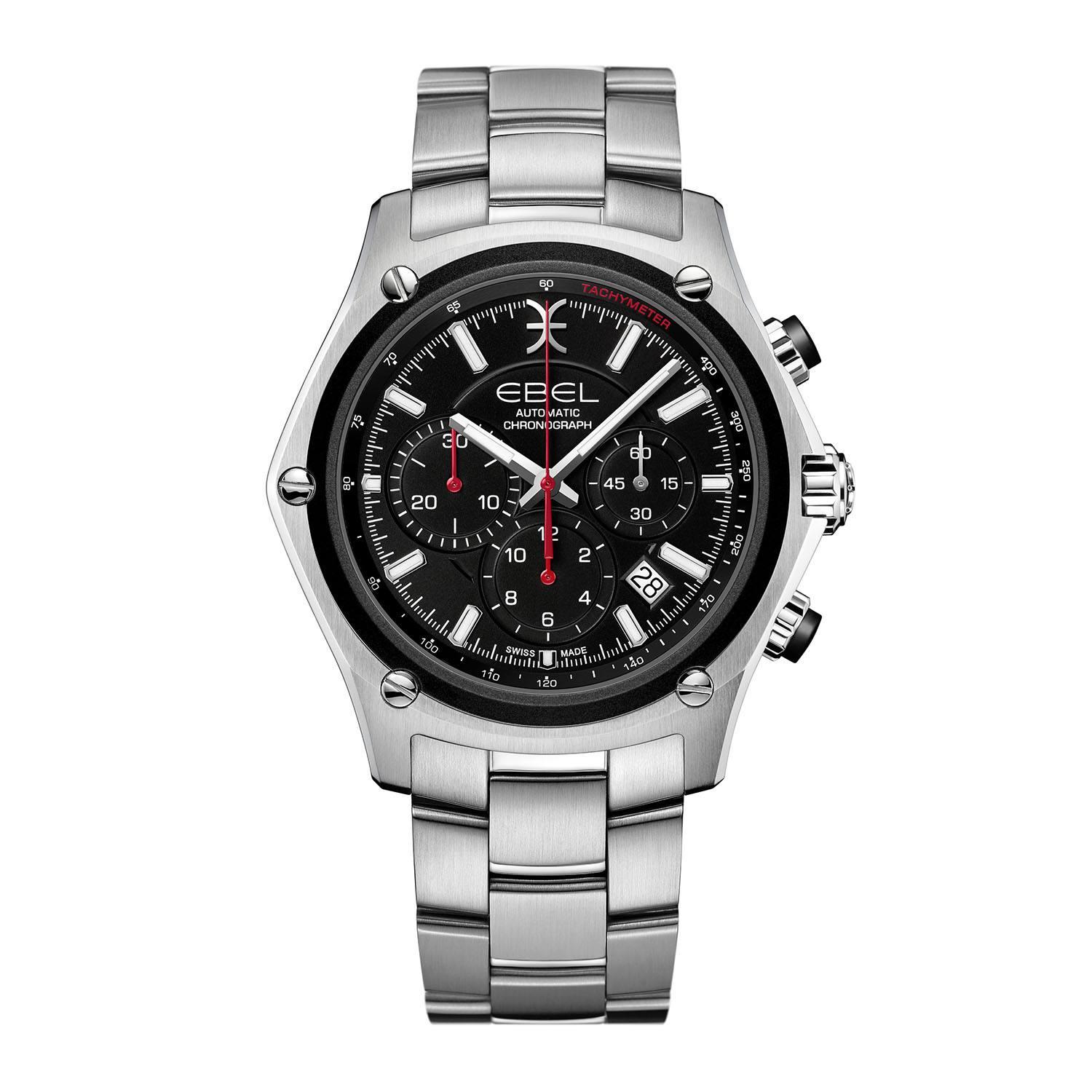 Ebel Discovery Chronograph Watch with Black Dial
