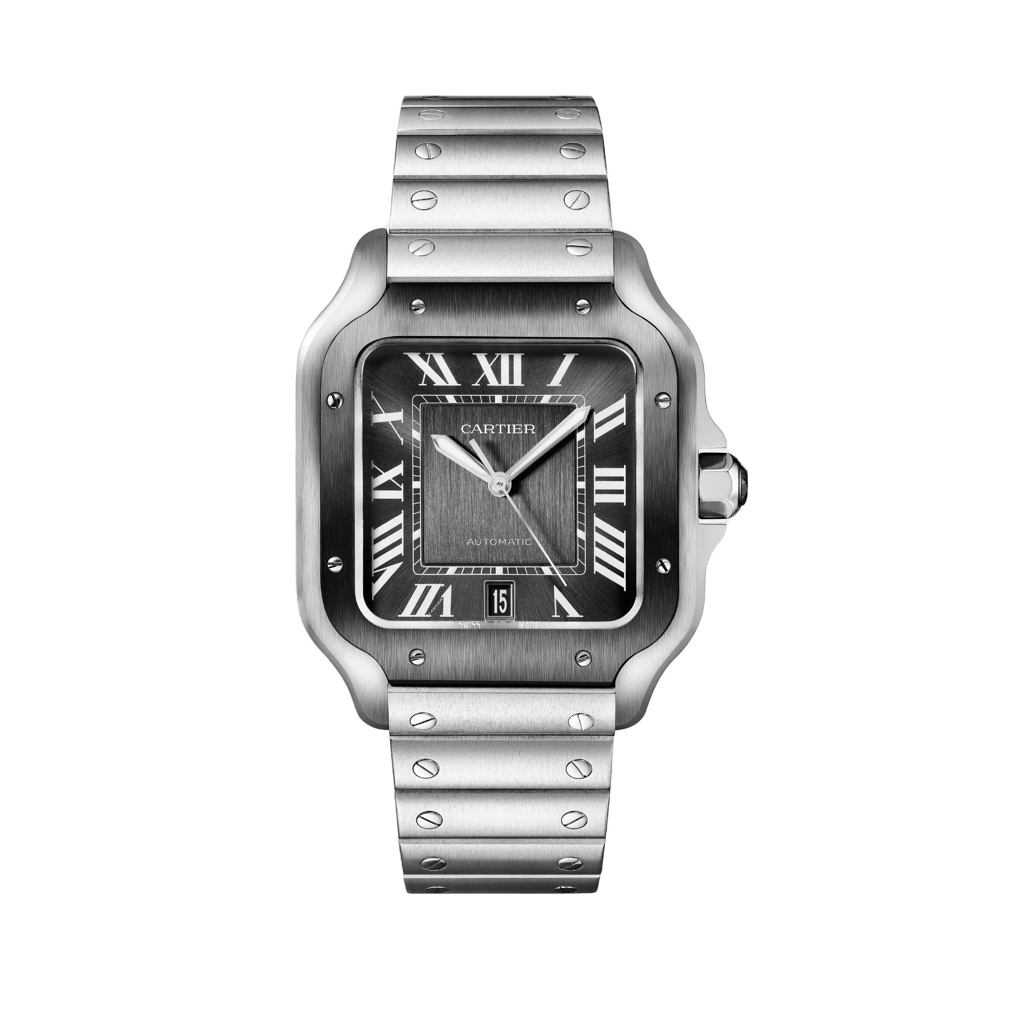 Santos de Cartier Watch with Gray Dial, 40mm