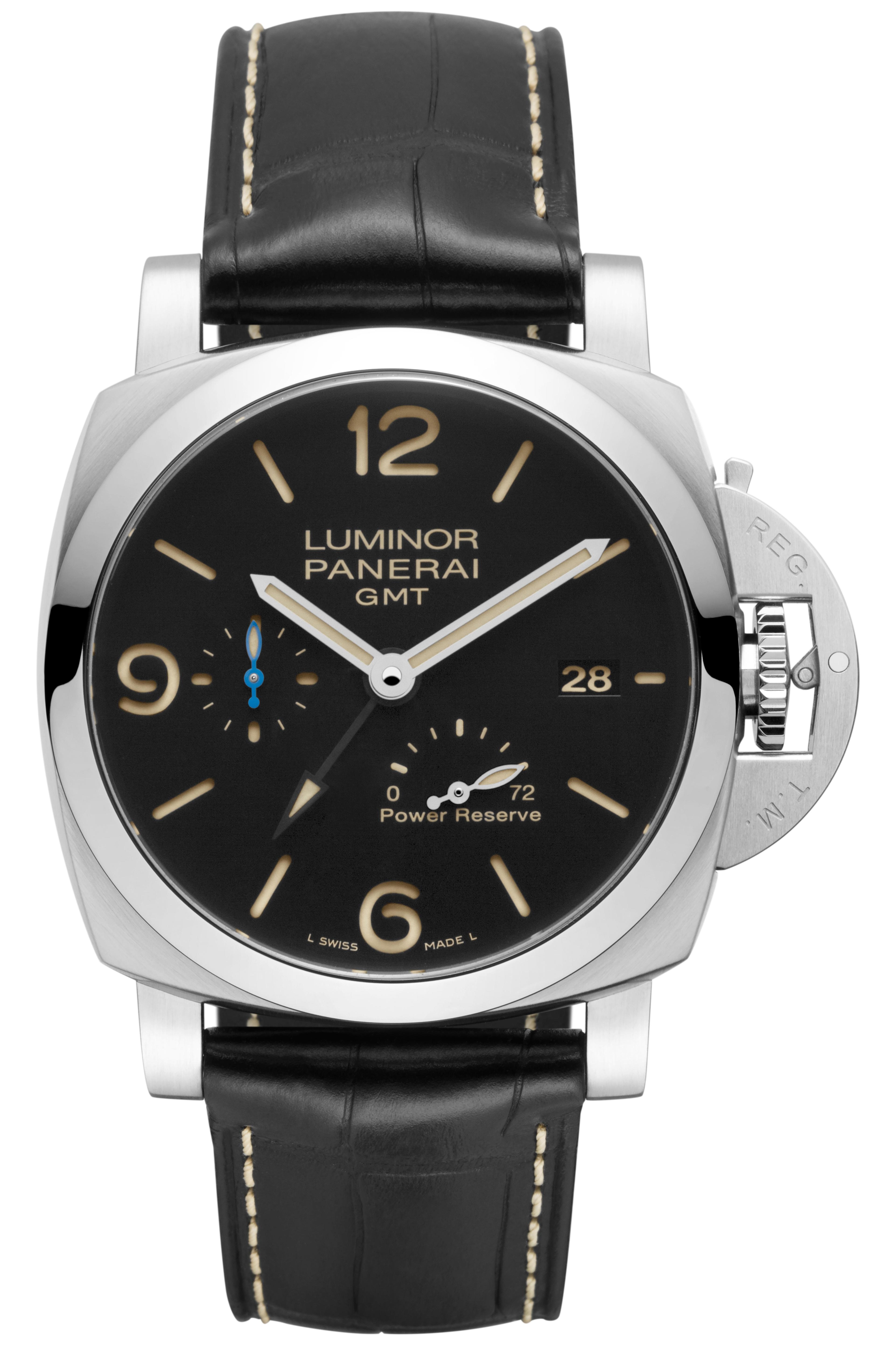 Panerai Luminor GMT with Black Dial and Black Leather Strap, 44mm
