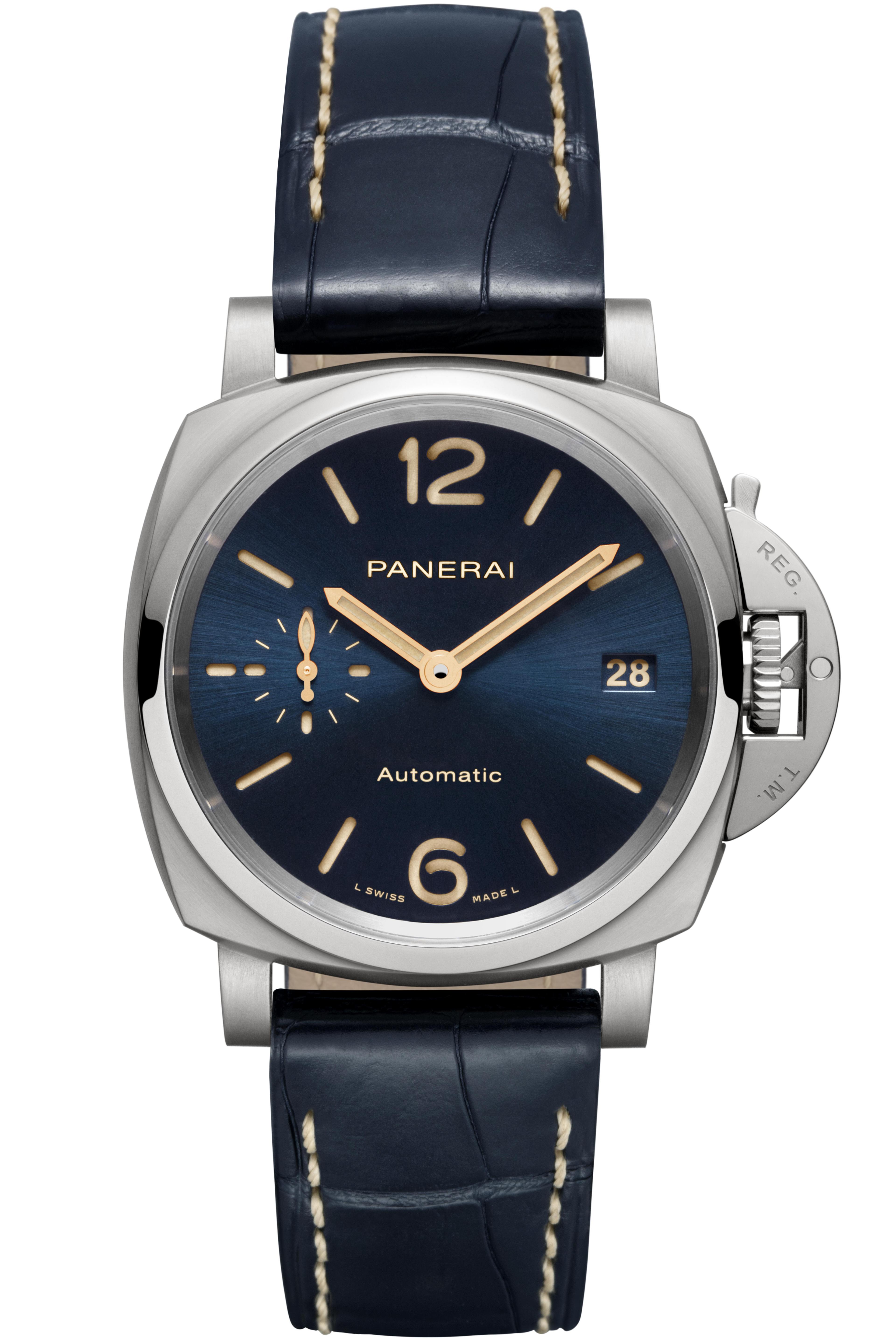 Panerai Luminor Due with Blue Dial and Alligator Strap, 38mm