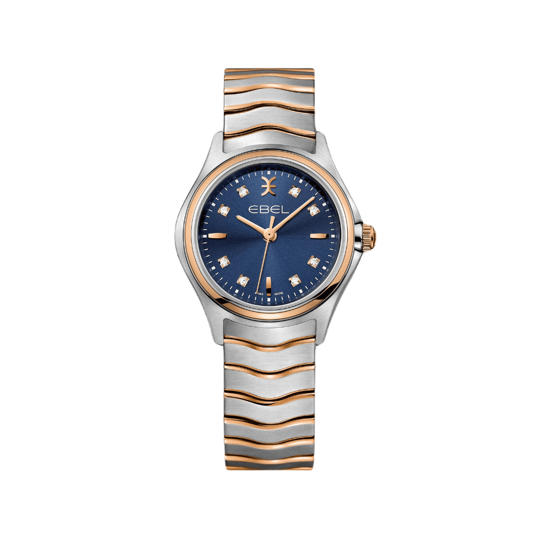 Ebel Wave Ladies Watch in Rose Gold with Blue Dial