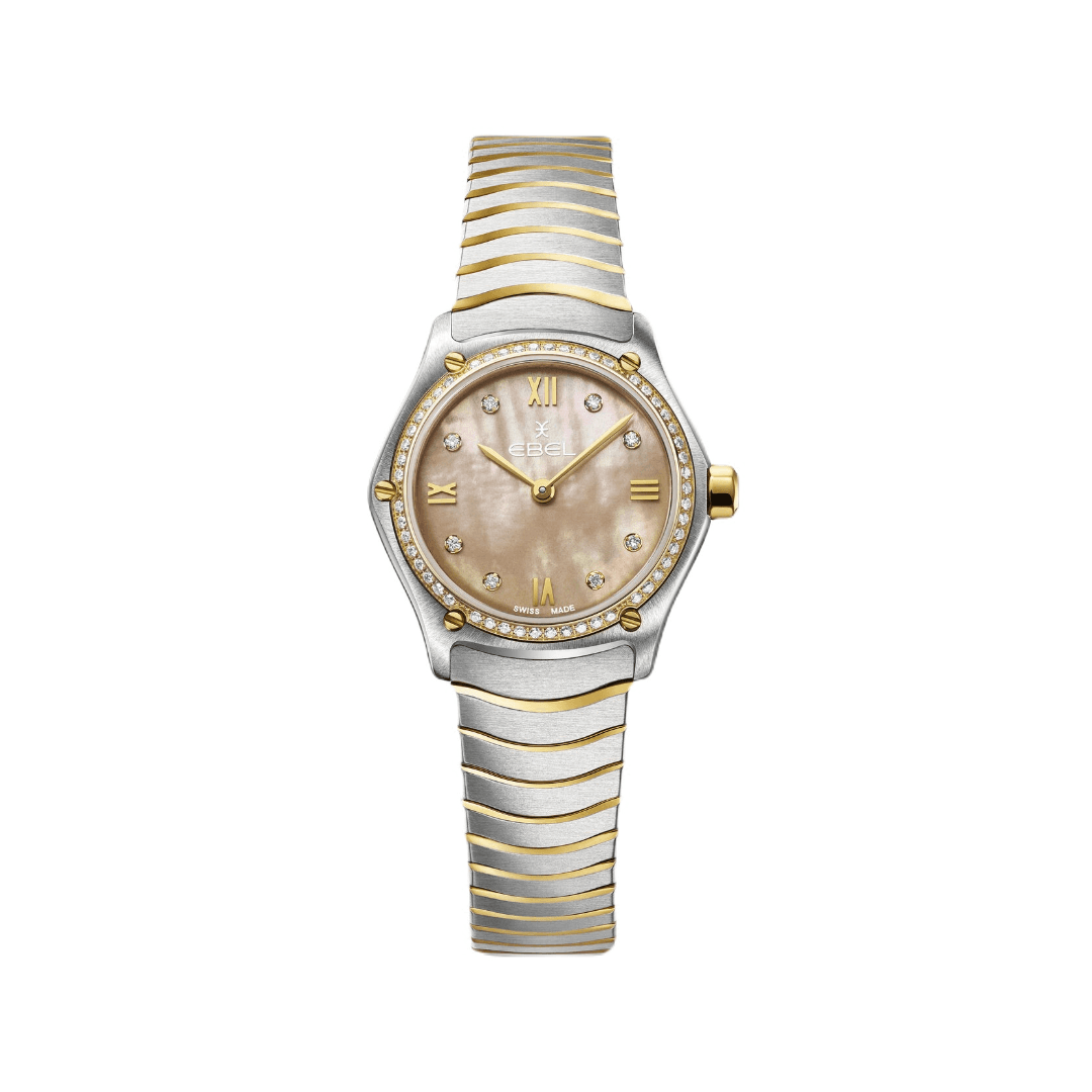 Ebel Sport Classic Ladies Watch with Beige Mother of Pearl Dial with Diamond Case, 24mm