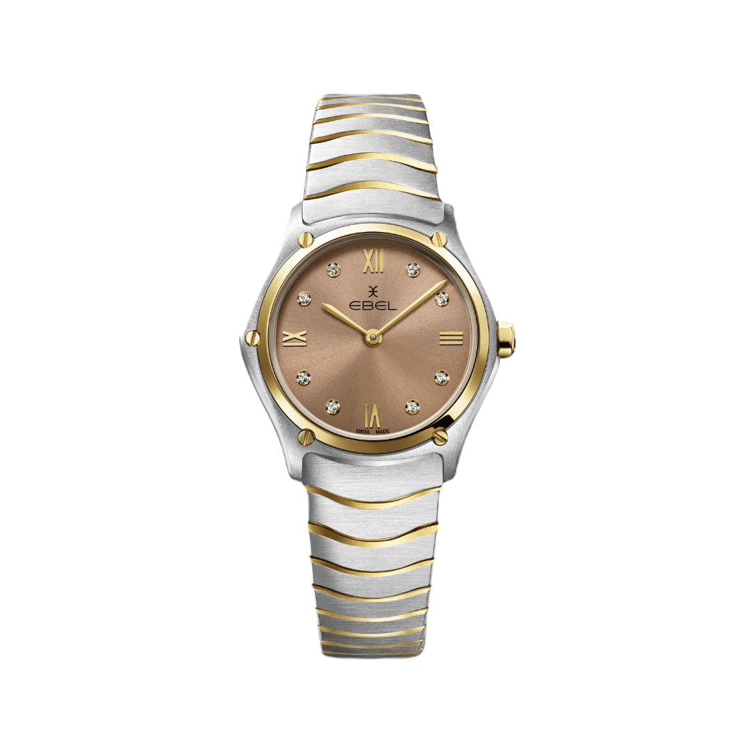 Ebel Sport Classic Ladies Watch with Yellow Gold and Pastel Praline Dial