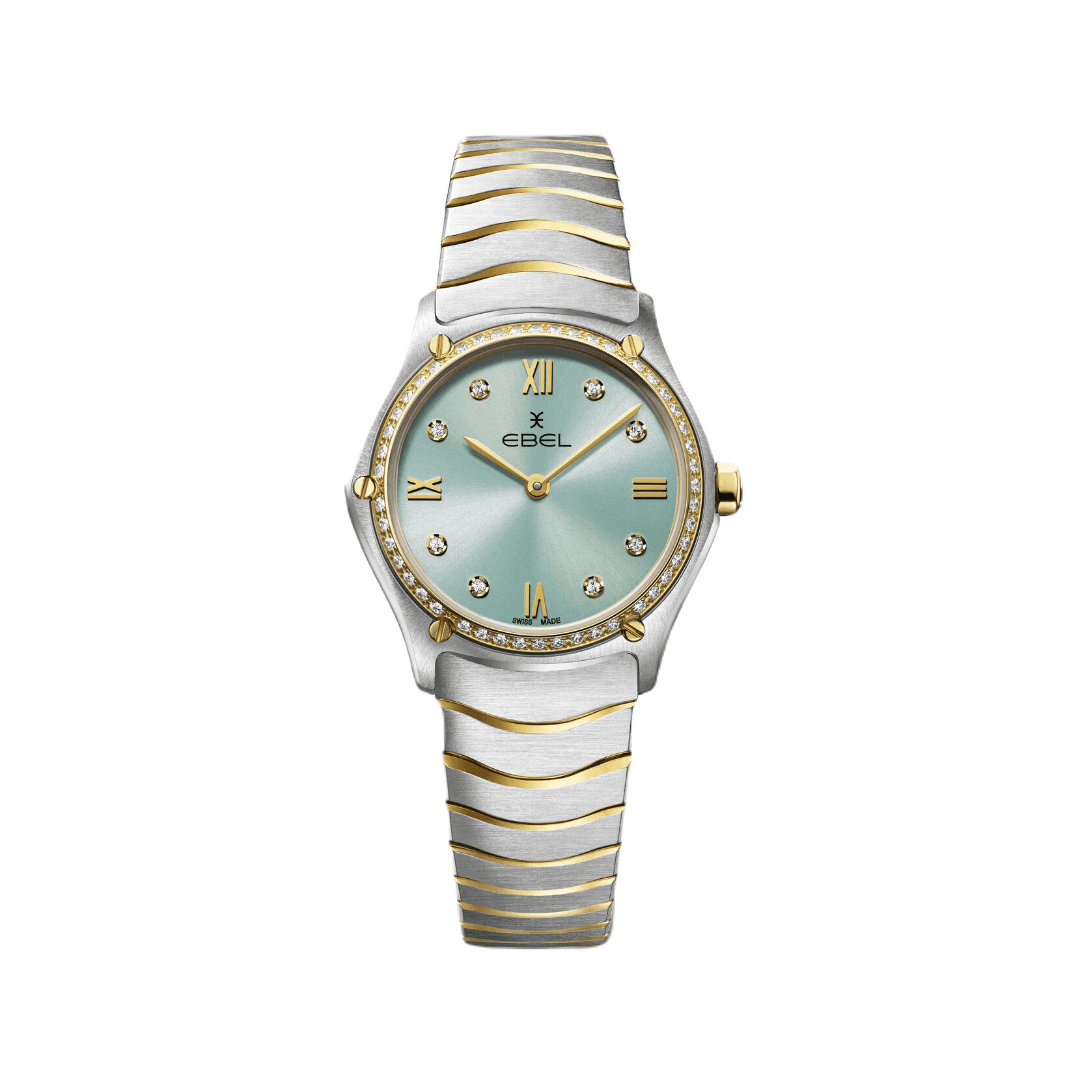 Ebel Sport Classic Ladies Watch with Mint Blue Dial and Diamond Case