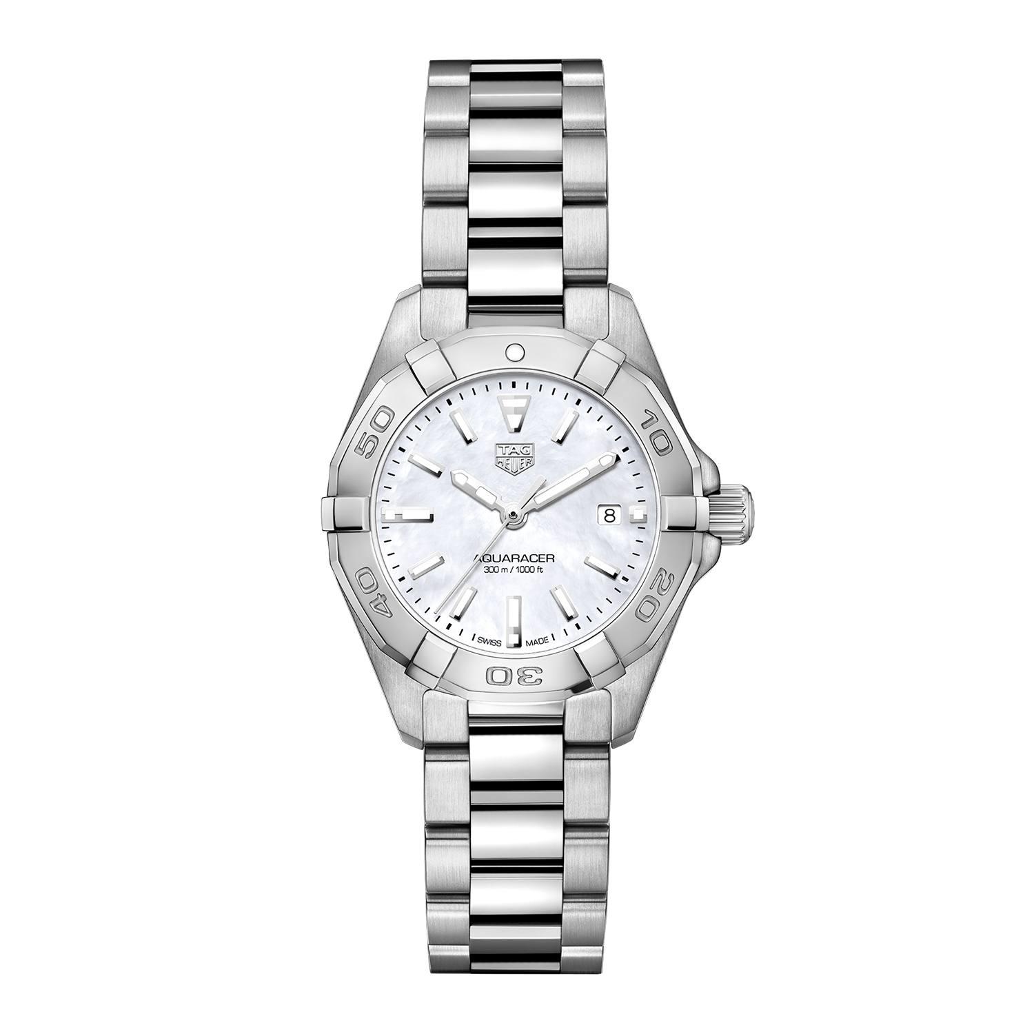 TAG Heuer Ladies Aquaracer Quartz Date Watch with Mother of Pearl Dial