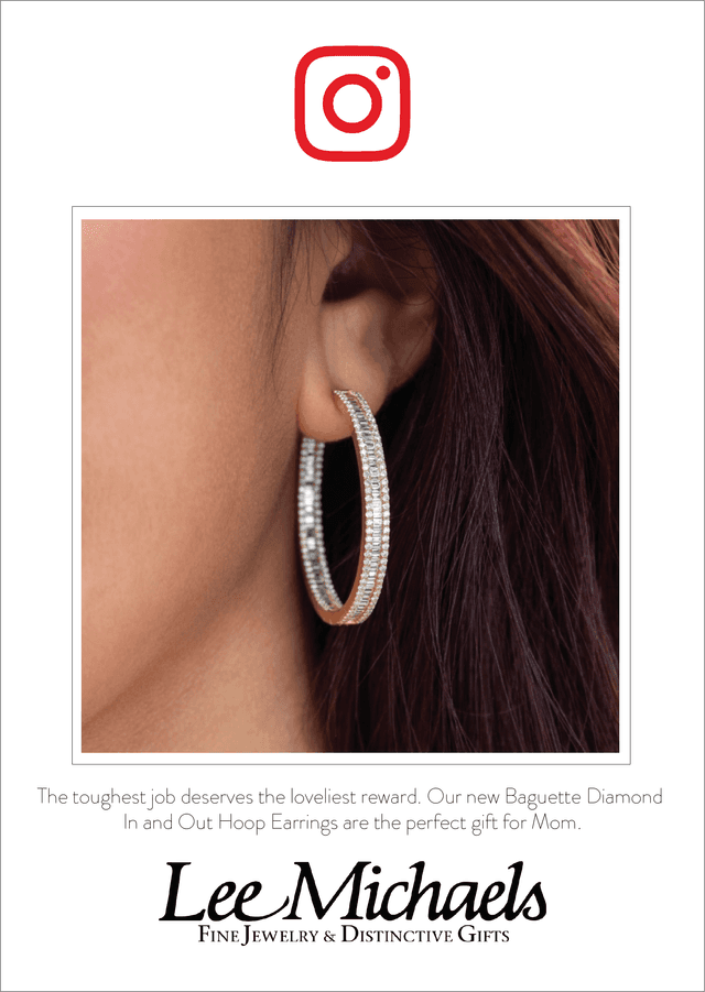Baguette Diamond In & Out Hoops