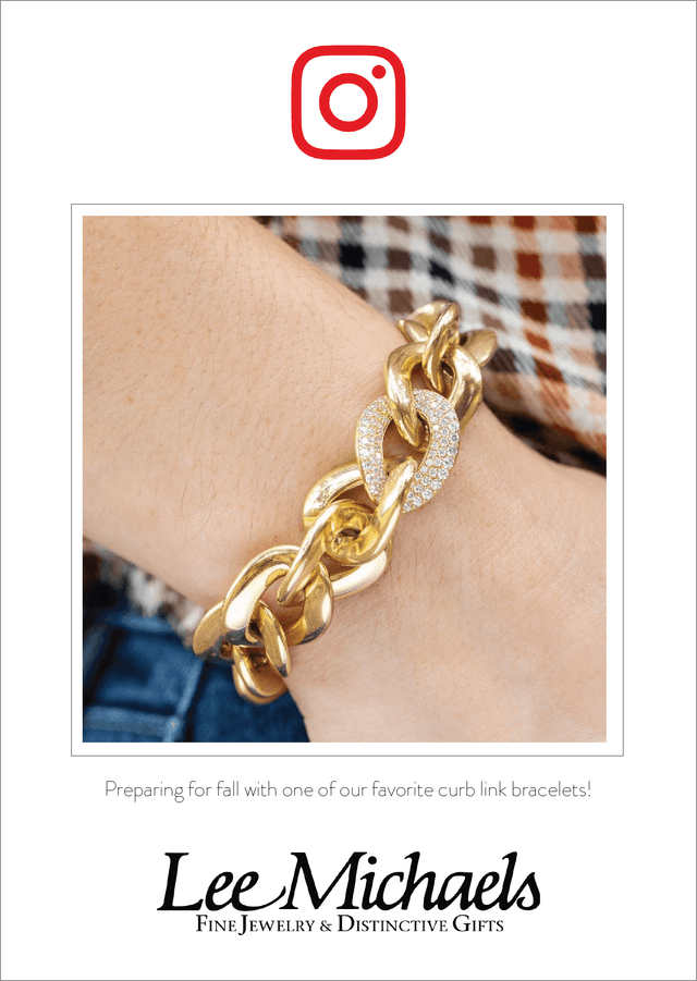 Featured Yellow Gold Curb Bracelet, as seen on Instagram