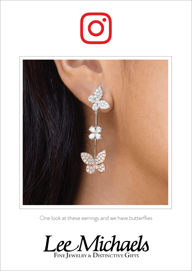 Featured Diamond Butterfly Drop Earrings