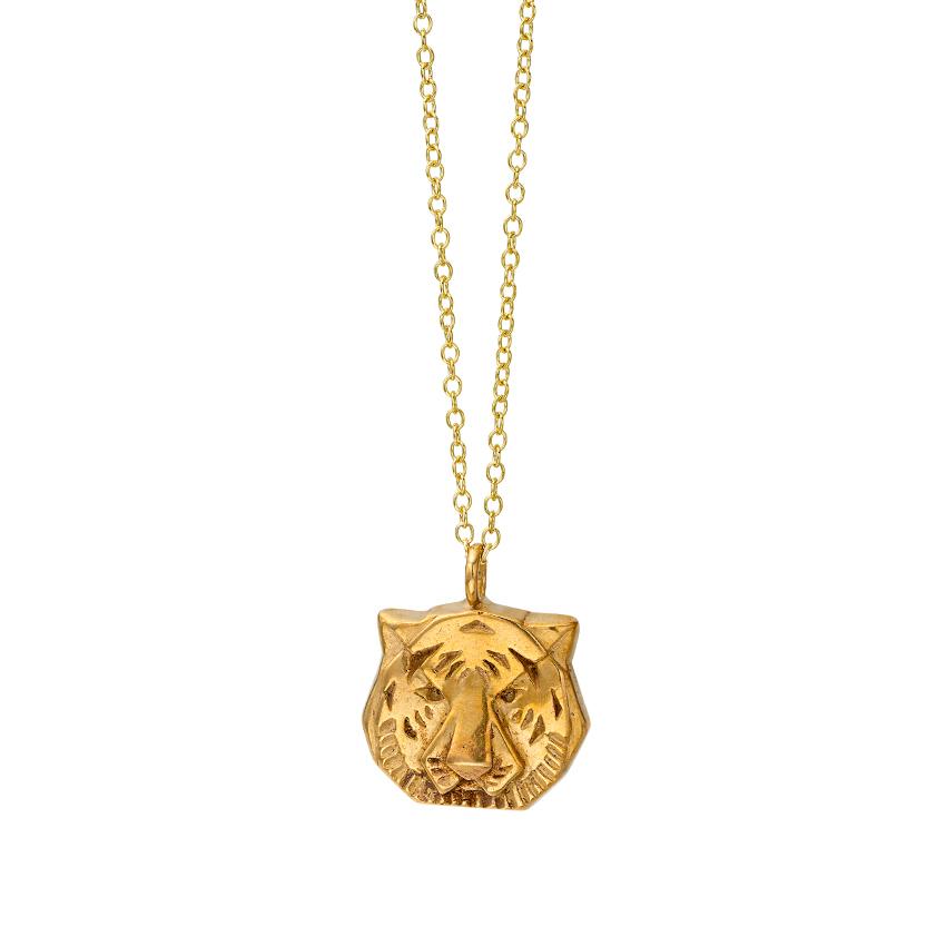 Mimosa Handcrafted Tiger Head Pendant Necklace