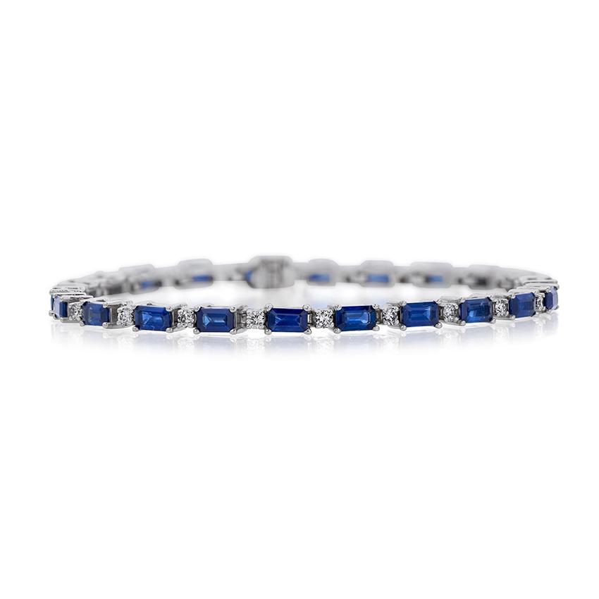 White Gold Sapphire & Diamond Bracelet