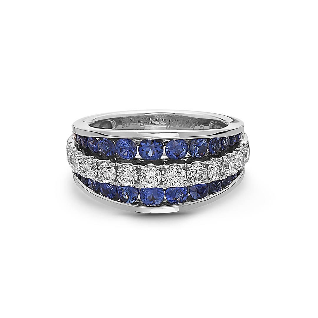 Krypell Collection Diamond & Sapphire Saddle Ring