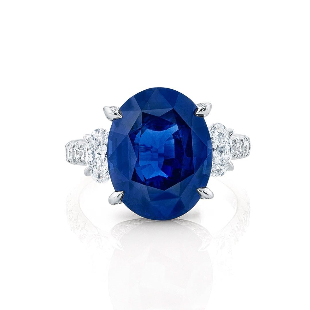 Oval Sapphire Ring with Diamonds