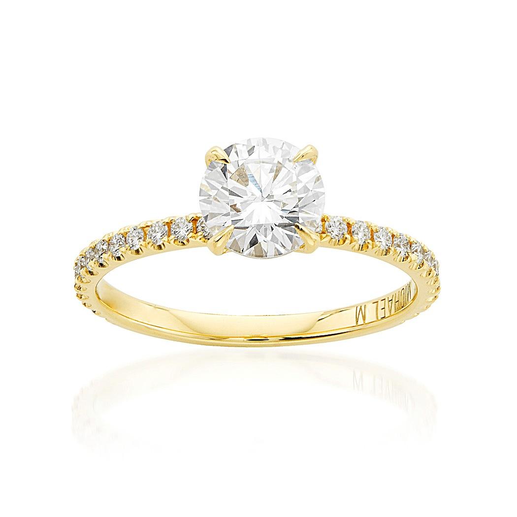 Yellow Gold & Round Diamond Engagement Ring Setting