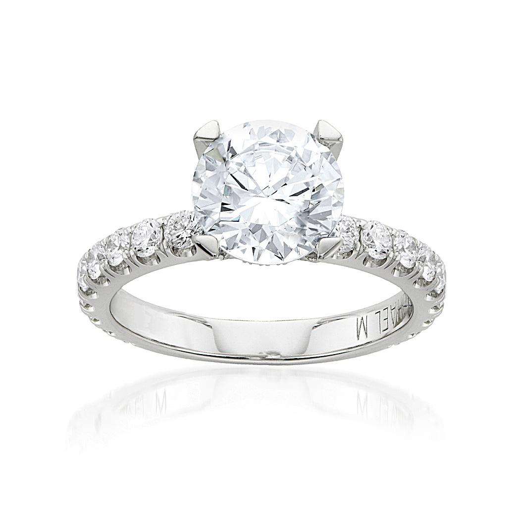 White Gold & Round Diamond Engagement Ring Setting