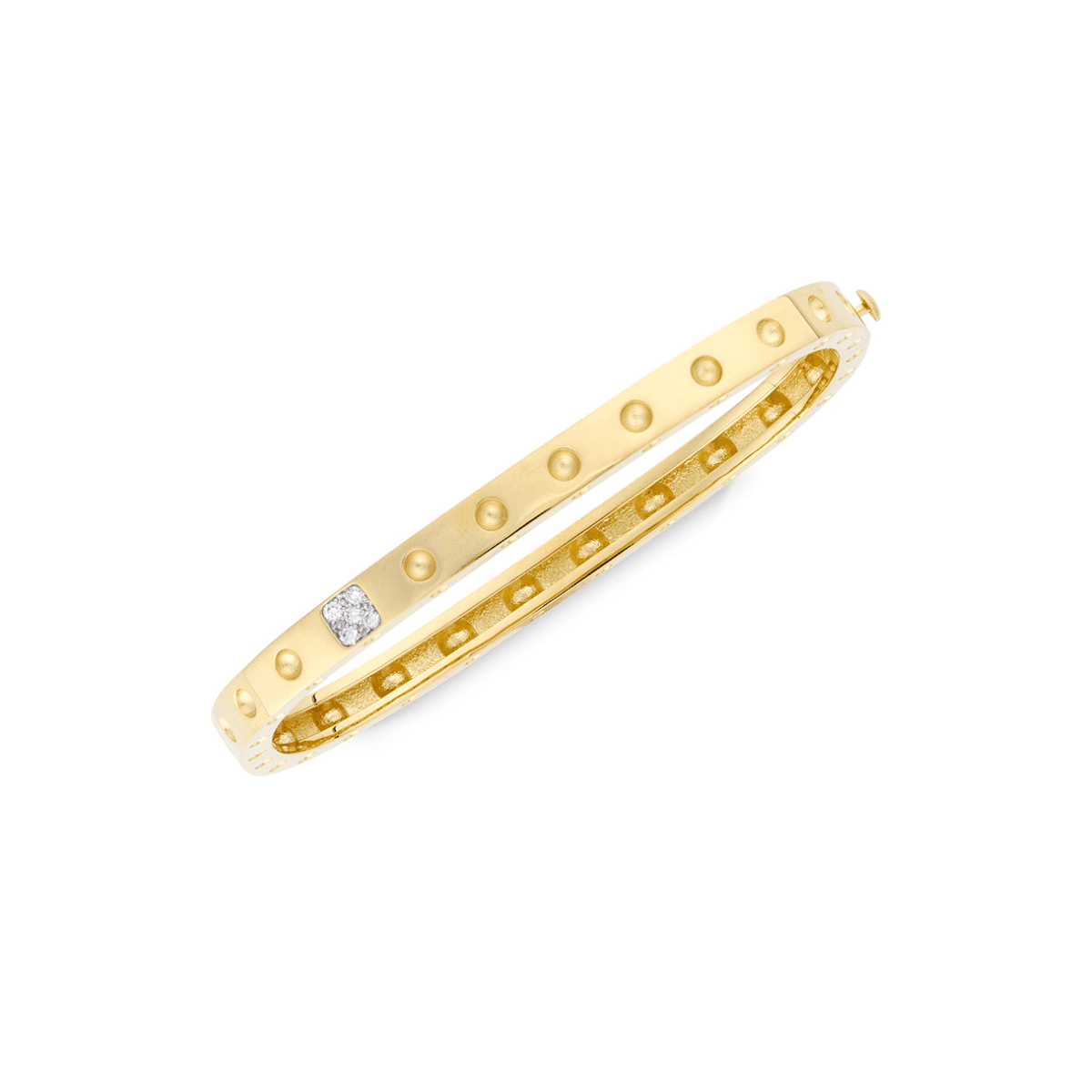 Roberto Coin 18K Pois Moi Square Bangle with Polished Finish
