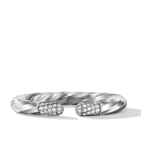 David Yurman Cable Edge Bracelet in Recycled Sterling Silver with Pav? Diamonds
