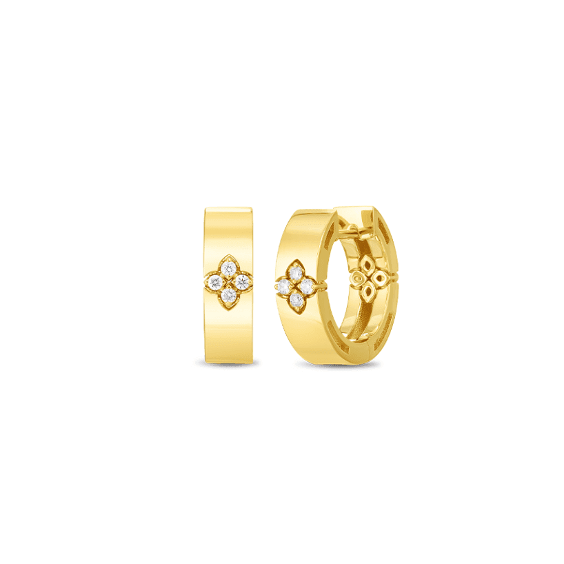 Roberto Coin 18K  Verona Small Hoop Earrings with Diamonds
