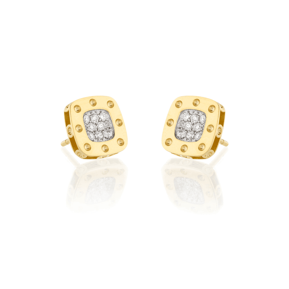 Roberto Coin Pois Moi Diamond Stud Earrings | Front View