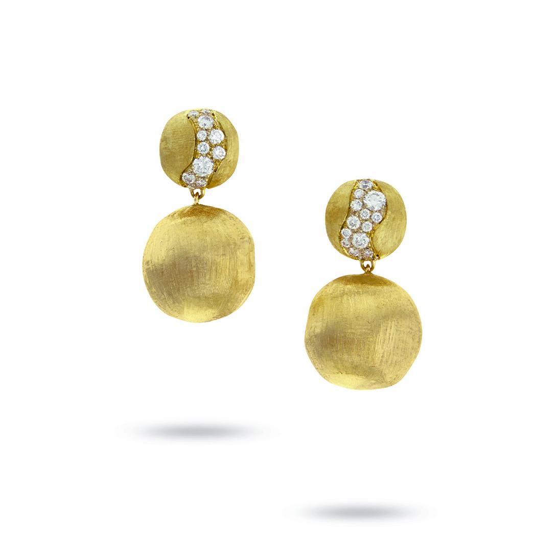 Marco Bicego Africa Constellation Yellow Gold & Diamond Drop Earrings