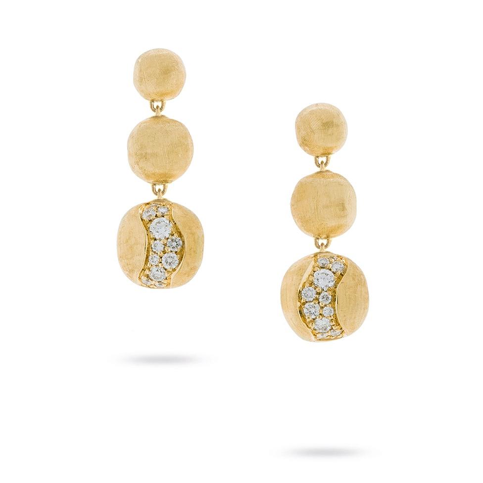 Marco Bicego Yellow Gold Africa Constellation Triple Bead Earrings