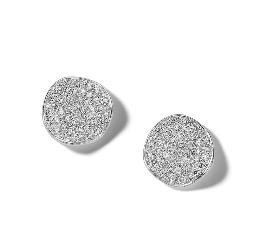Ippolita Stardust Flower Stud Earrings in Sterling Silver with Diamonds