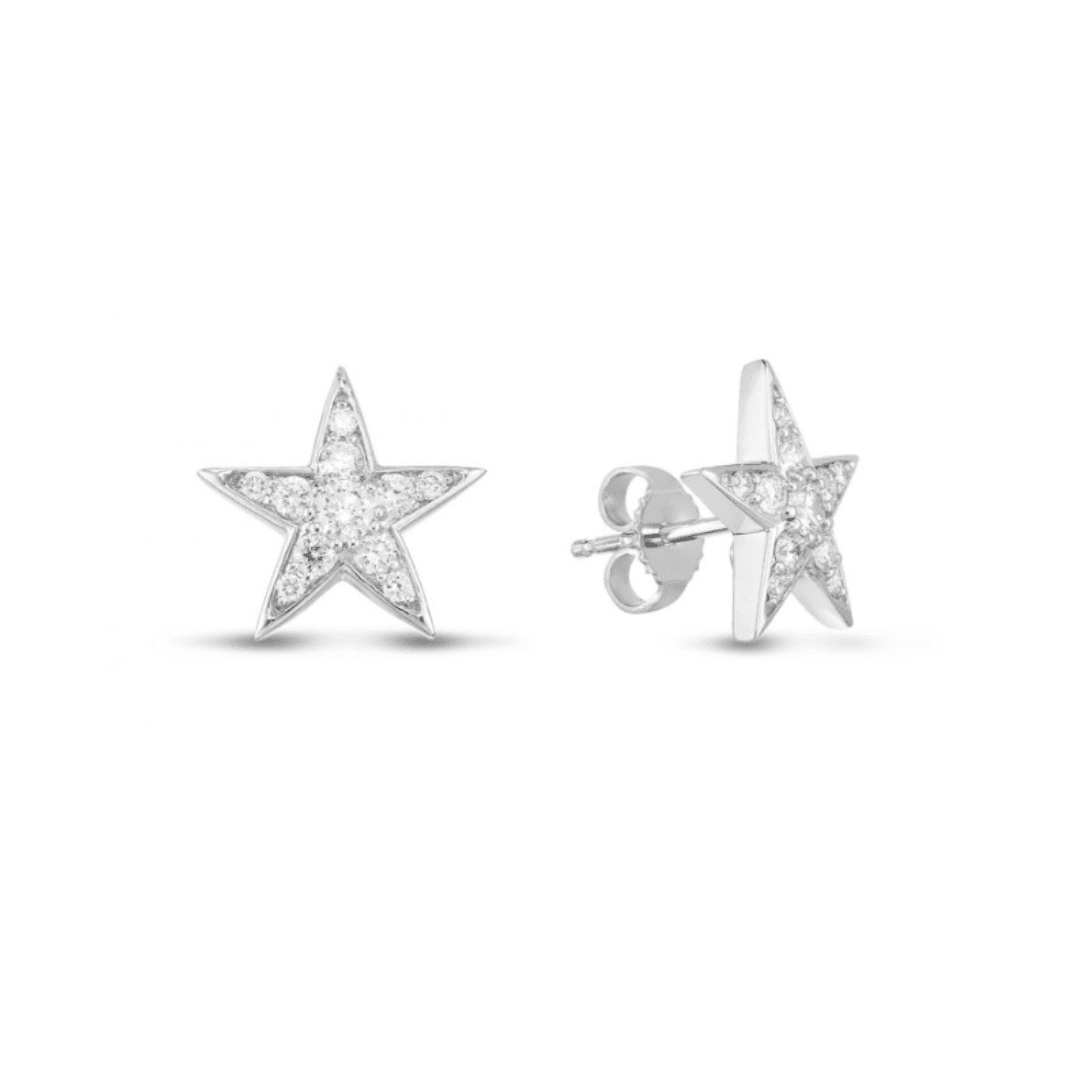 Roberto Coin Tiny Treasures 18K Diamond Star Earrings