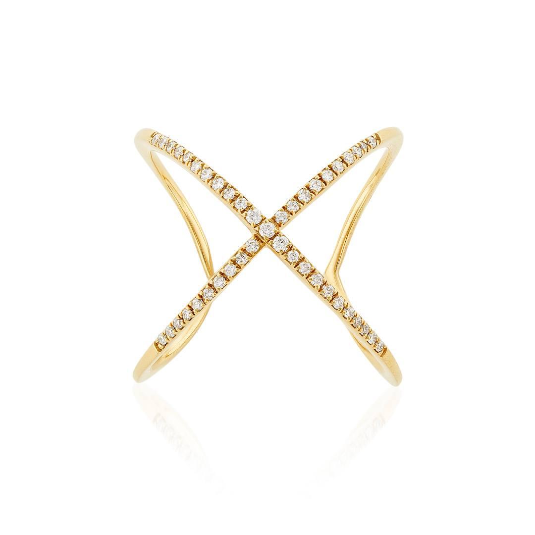 Orbit Design Crossover Diamond Fashion Ring