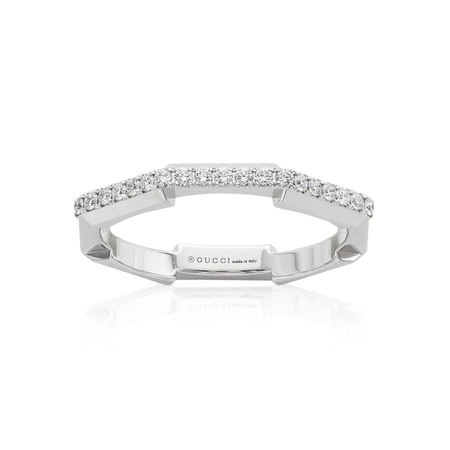 Gucci Link To Love Pave Diamond Ring