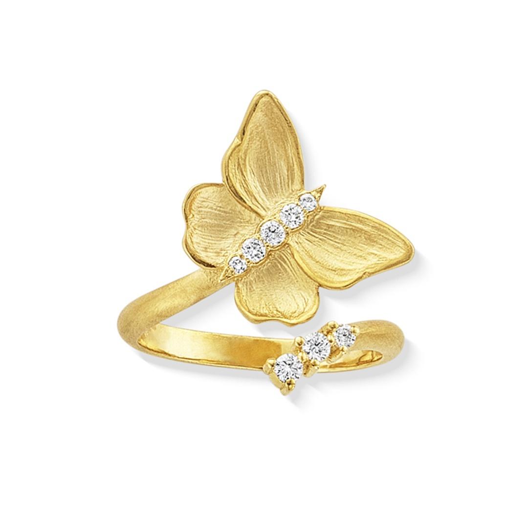 Round Diamond Butterfly Ring