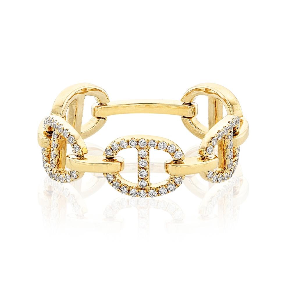 Yellow Gold & Diamond Flexible Open Link Ring
