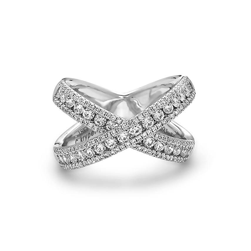 Krypell Collection Diamond X Ring