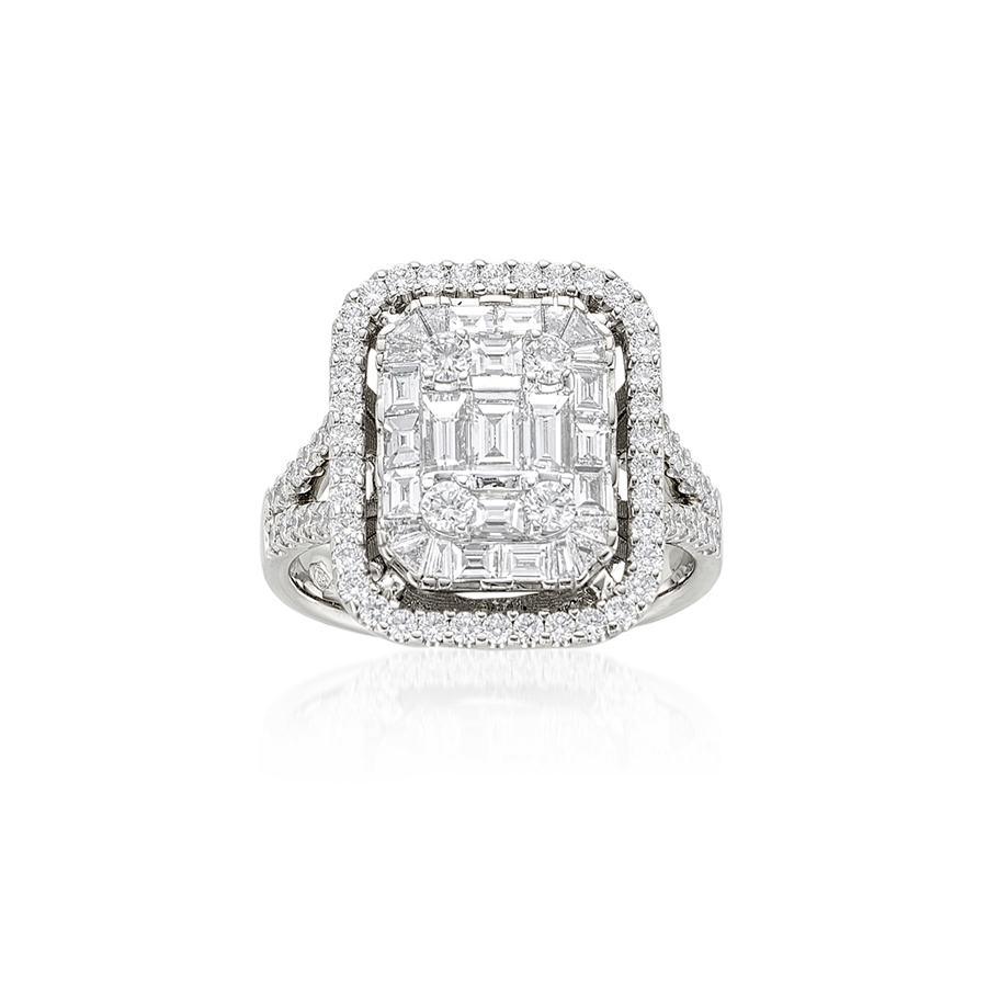 1.92 CTW Baguette and Round Diamond Ring