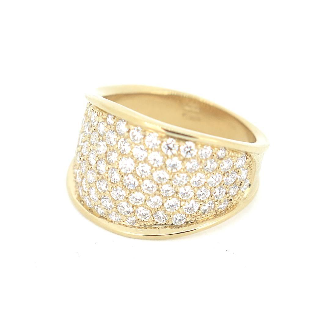 Marco Bicego Lunaria Collection 18K Yellow Gold and Diamond Pave Small Ring