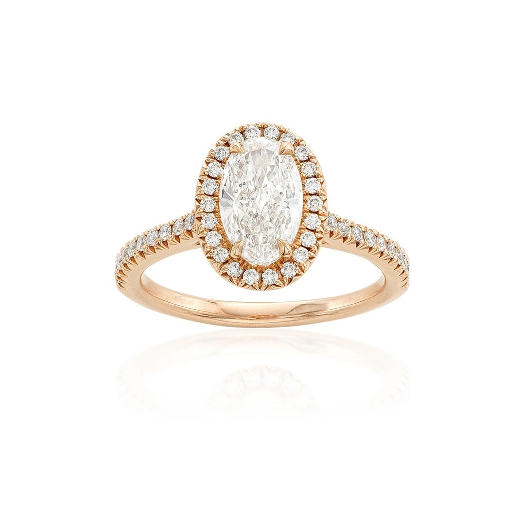 Oval Diamond Rose Gold Engagement Ring