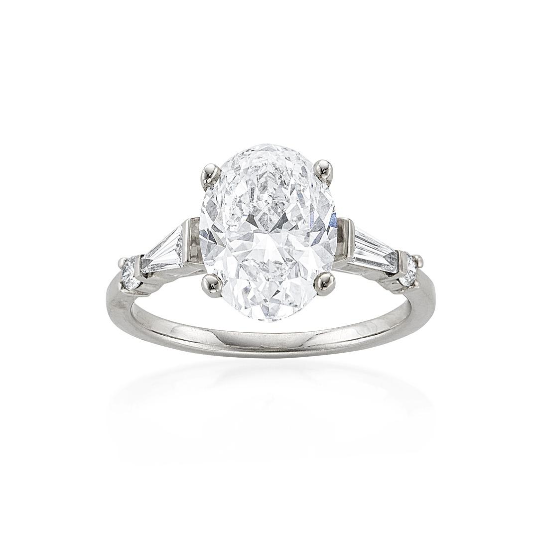 3.00 Carat Oval Cut Diamond Engagement Ring