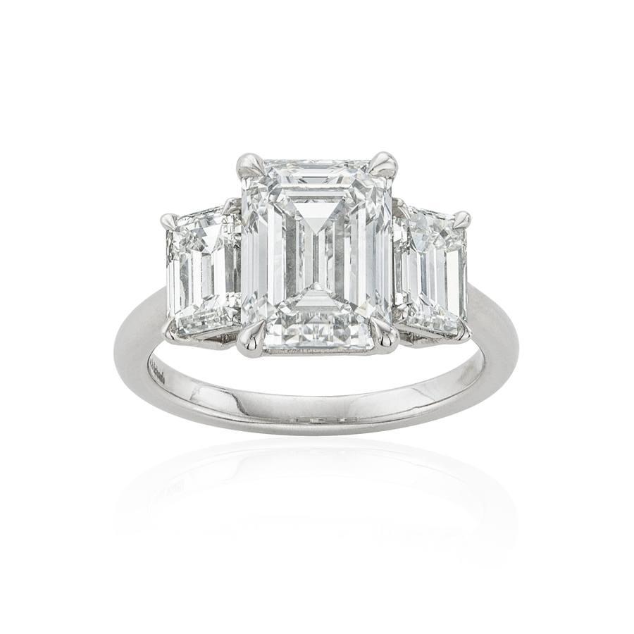 4.02 CT Emerald Cut Engagement Ring
