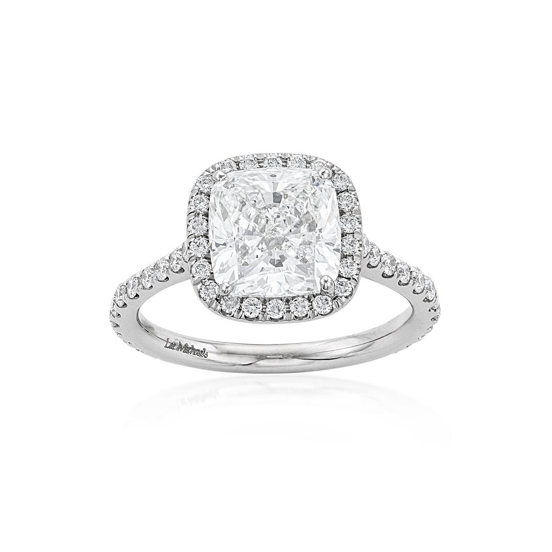 3.03 Carat Cushion Diamond Engagement Ring