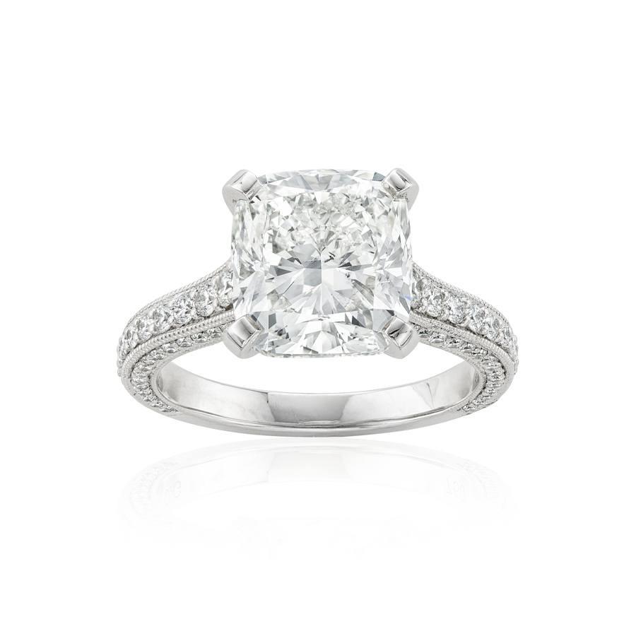 5.01 CT Cushion Cut Diamond Engagement Ring