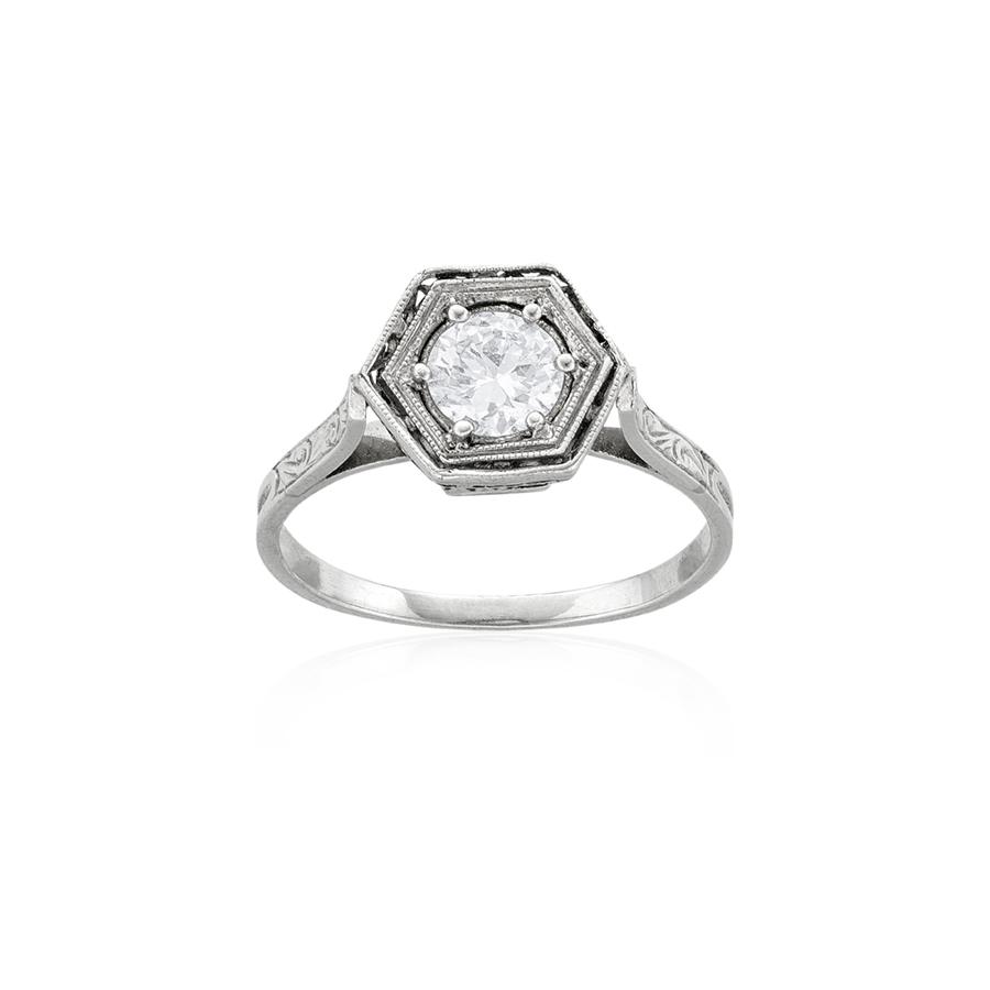 Estate Collection Old Mine Cut Diamond Engagement Ring