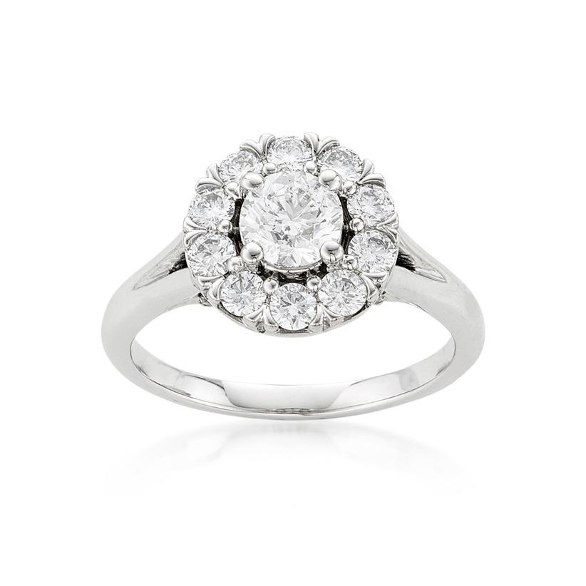 .70 Ct Round Diamond Halo Engagement Ring
