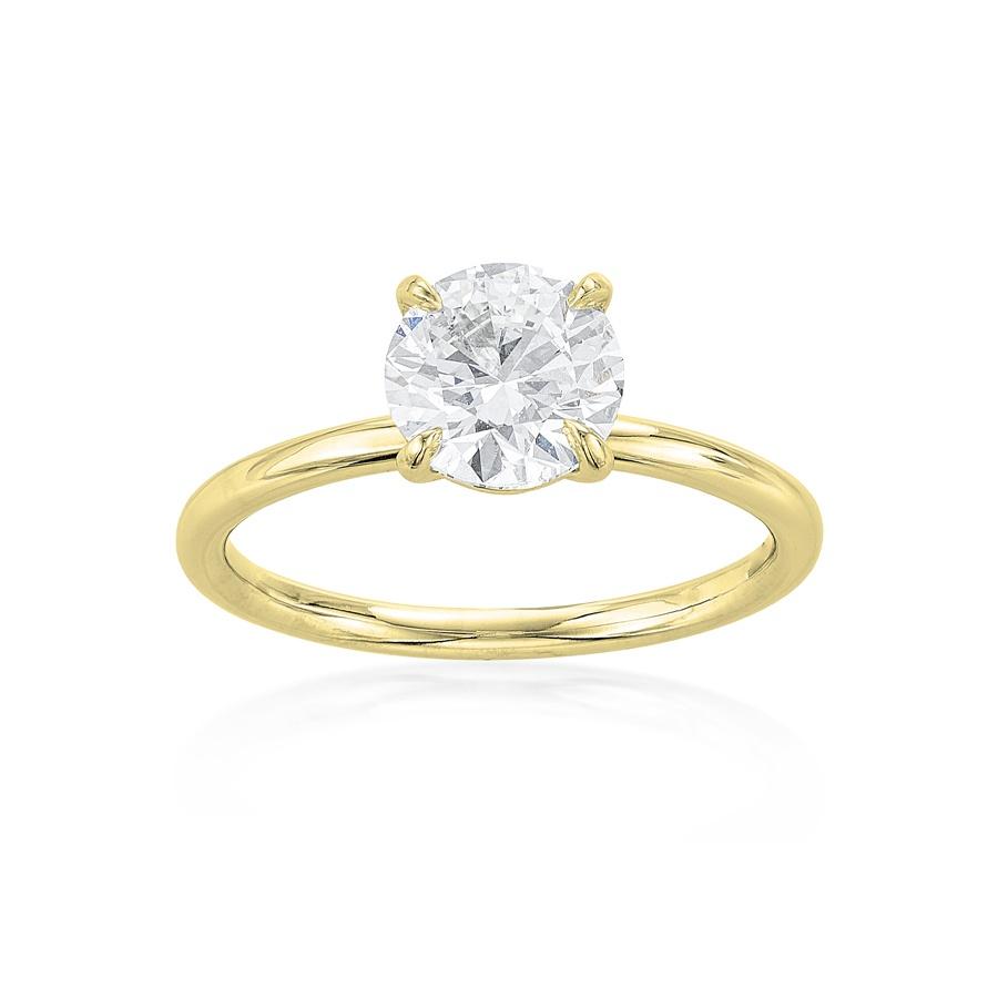 1.50 CT Round Diamond Solitaire Engagement Ring in Yellow Gold