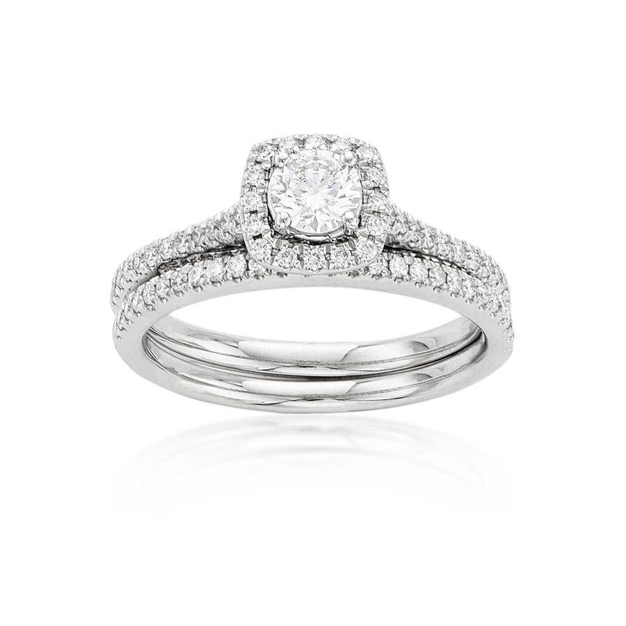 .50 CTW Round Diamond Engagement Ring Set