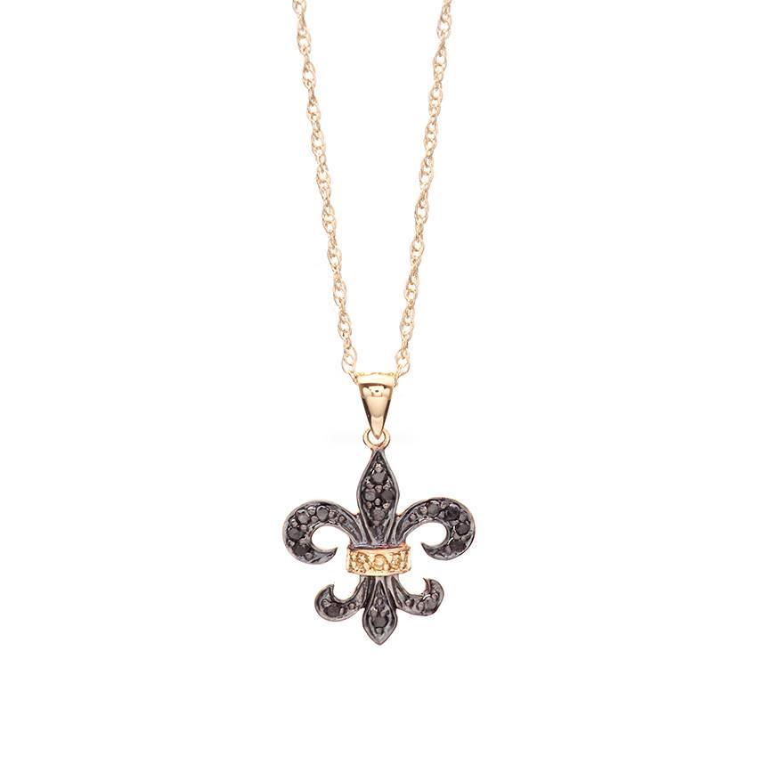 Black Diamond Fleur de Lis Necklace