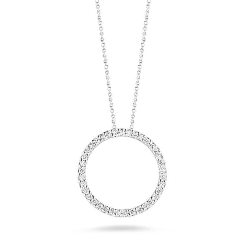 Roberto Coin 18k Tiny Treasures Diamond Circle Necklace