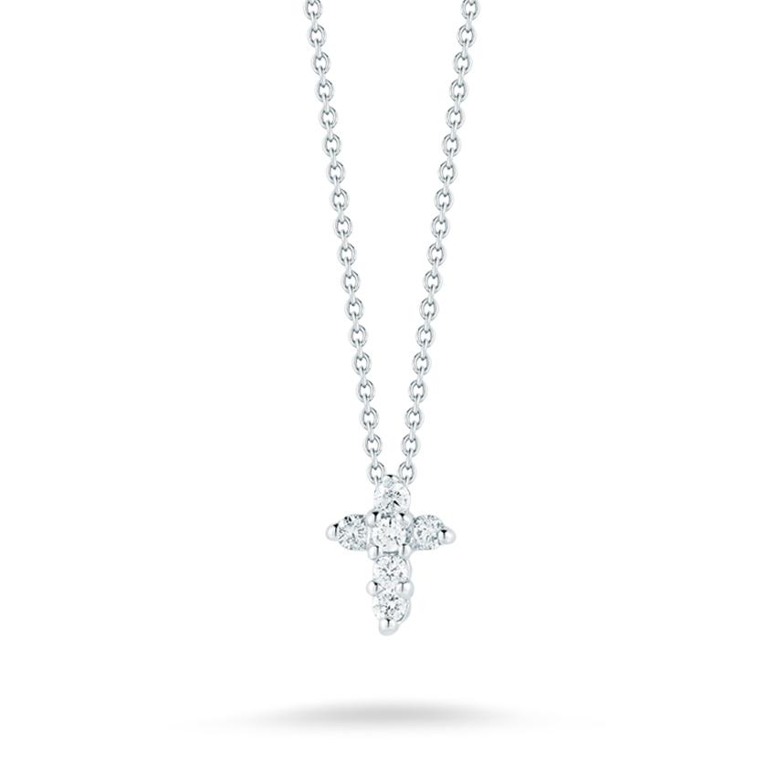 Roberto Coin 18K Tiny Treasures Diamond Cross Pendant Necklace